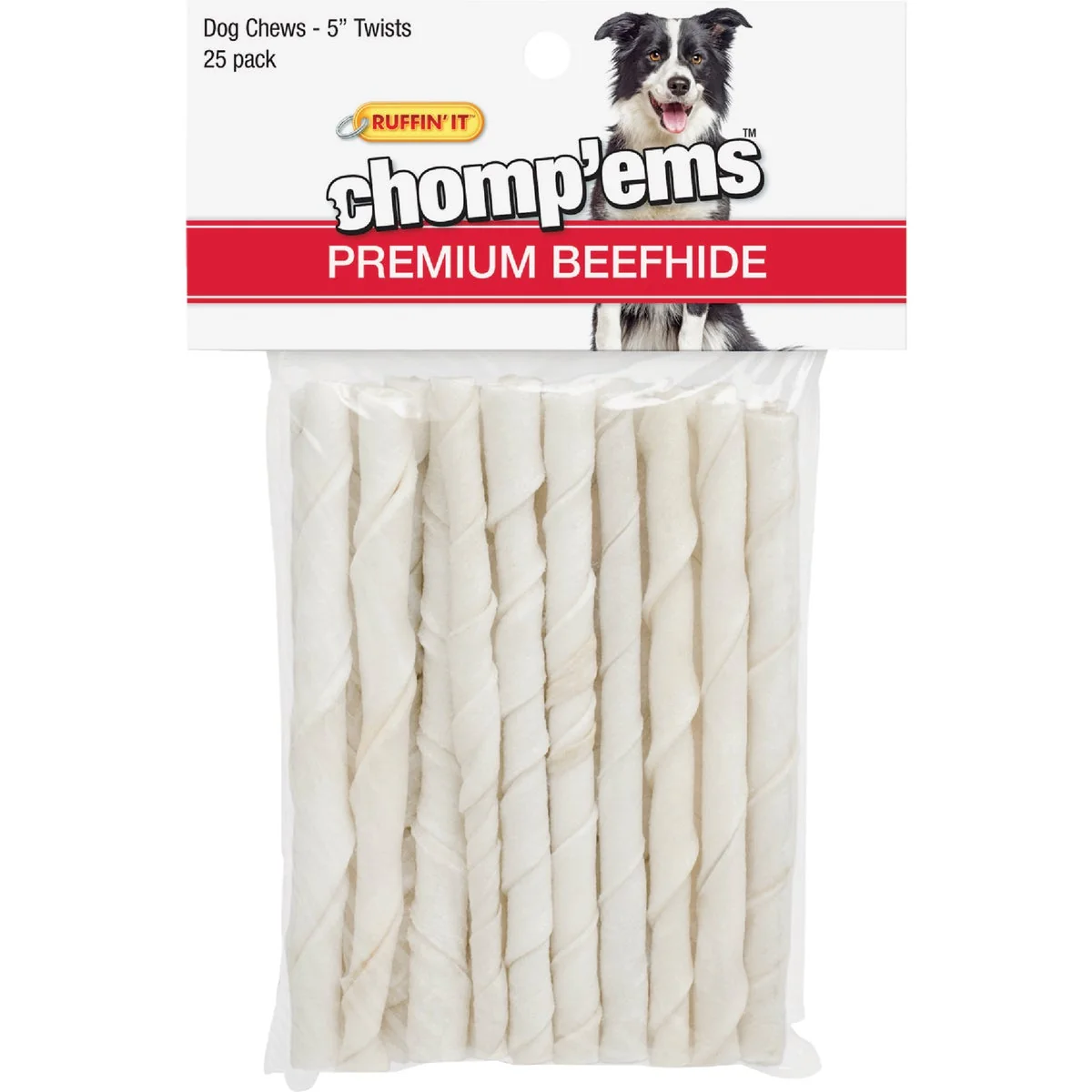 Elegant Westminster Pet Ruffin' it Chomp'ems 5 In. Beef Chew Roll 25-Pack Premium Material