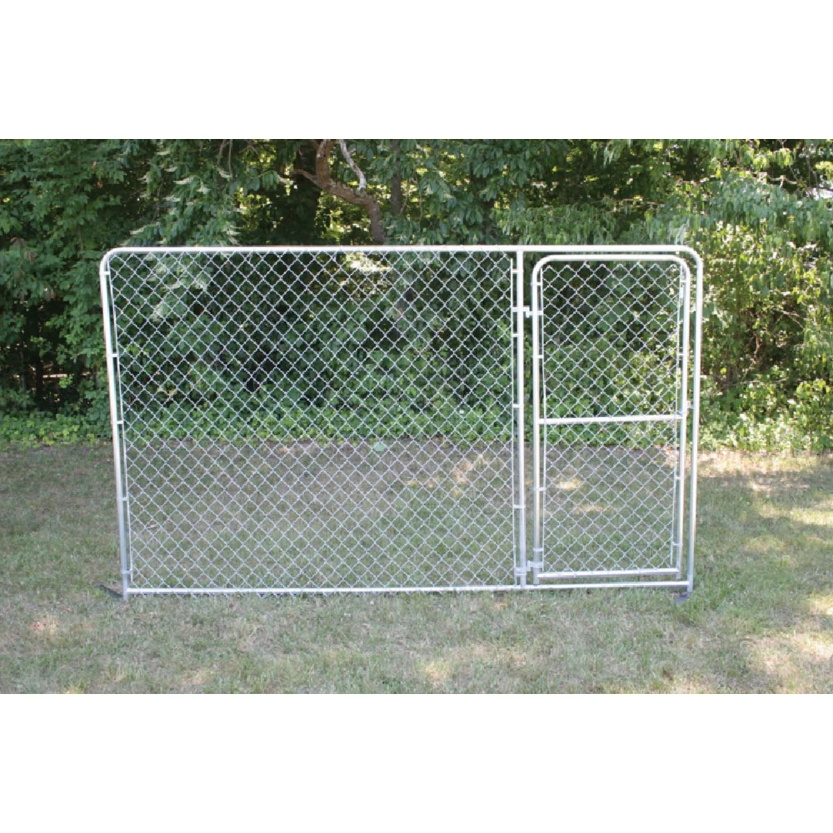 Prestigious Fence Master Silver Series 10 Ft. W. x 6 Ft. H. Steel Kennel Panel with Door First-Class