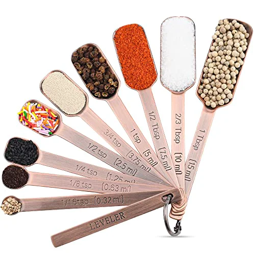 World-Class Copper Measuring Spoons Set 10 Advanced