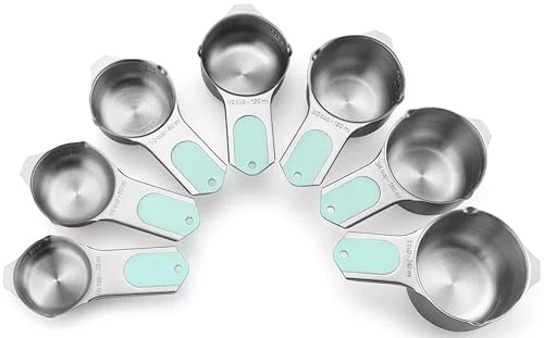 Eco-Friendly Magnetic Stainless Steel Measuring Cups Set of 7 Patented 7 Count Refined