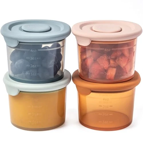 Detailed Silicone Baby Food Containers 4 Ounce Functional
