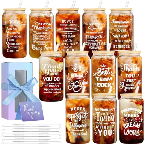 Pure 12 Pack Employee Appreciation Gifts Glass Cups 12 Count Premium Material