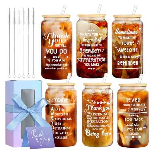 Breathable 6 Pack Employee Thank You Gifts Glass Cups 6 Count Pure