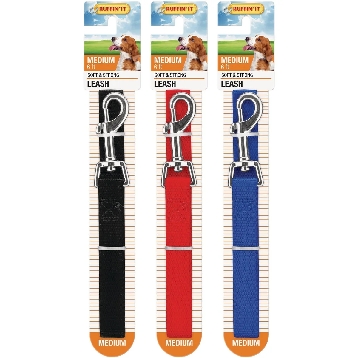 Detailed Westminster Pet Ruffin' it 6 Ft. Nylon Medium Dog Leash Pure