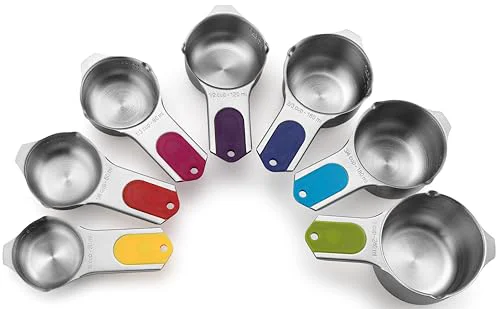 Elegant Magnetic Stainless Steel Measuring Cups Set of 7 Secure