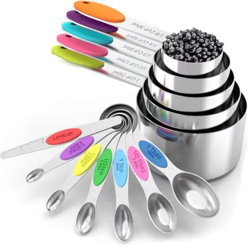 Durable measuring cups and magnetic measuring spoons set Efficient