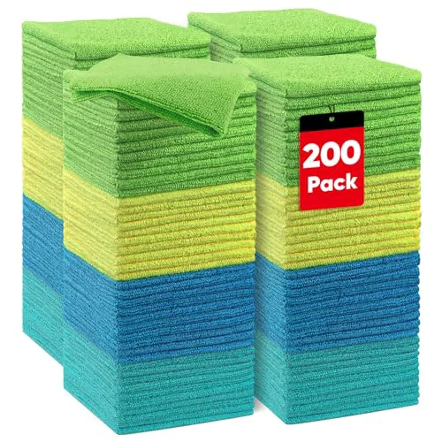 Expertly Made Microfiber Cleaning Cloth 200 PK 200 Count High-Grade