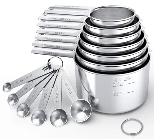 Crafted Stainless Steel Measuring Cups Spoons Set 11 Count Modern