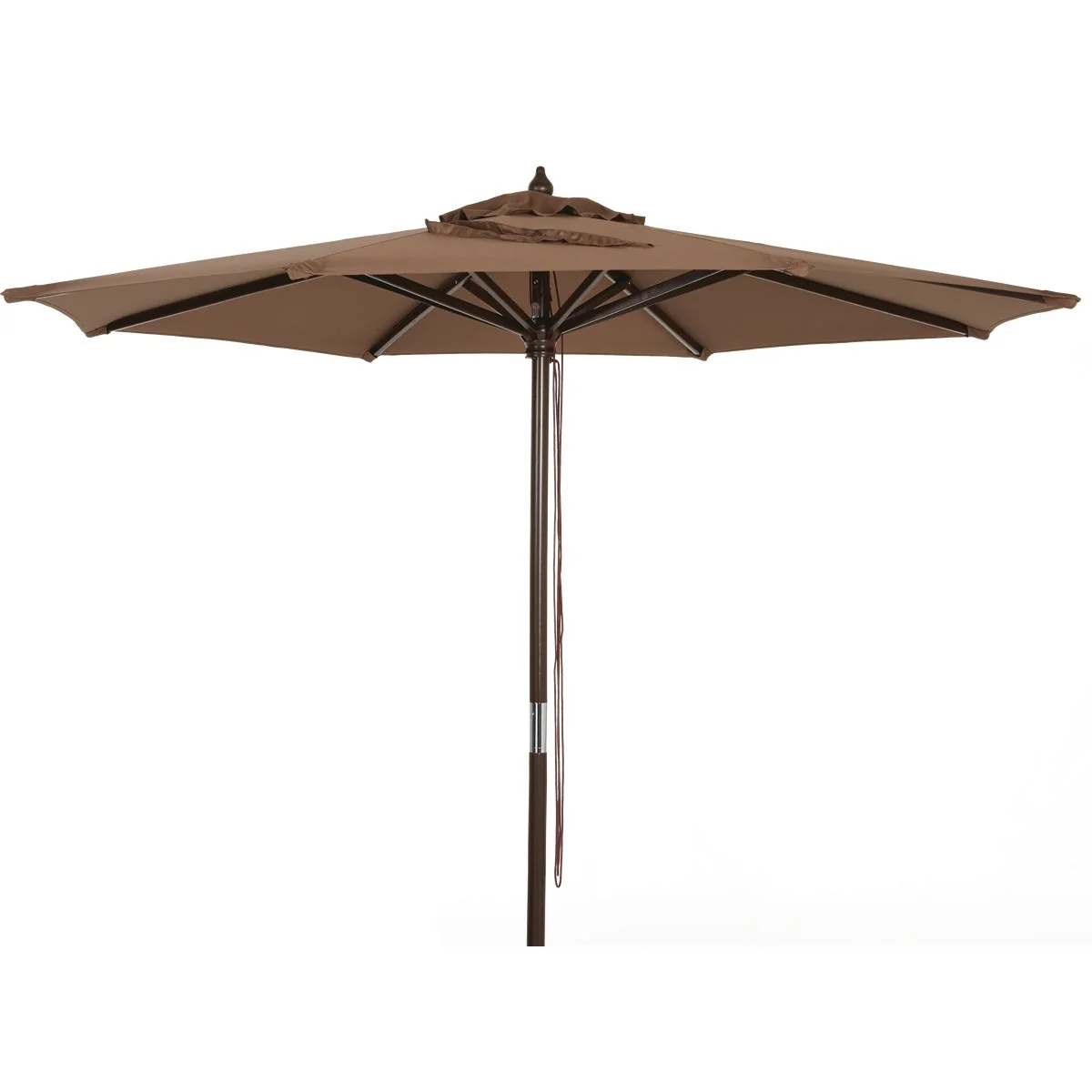 Elite Outdoor Expressions 7.5 Ft. Pulley Brown Market Patio Umbrella with Chrome Plated Hardware High-End