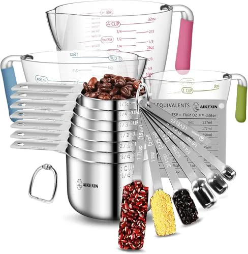 Versatile 20 PCS Measuring Cups Spoons Set 20 Count Comfortable