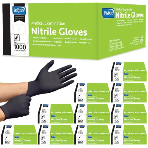 Practical Black Nitrile Gloves 1000 Count Smart