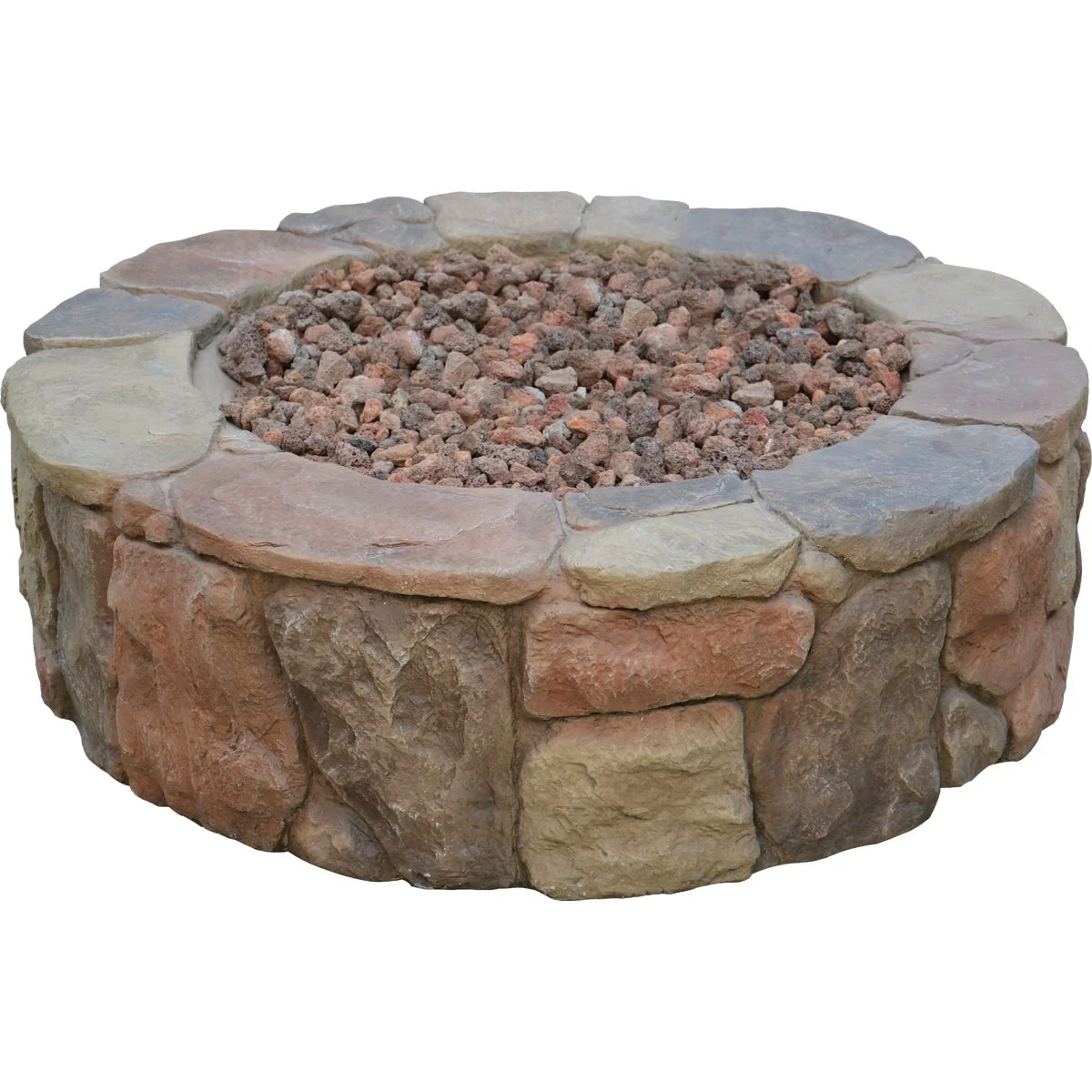 Quality Bond Petra 36 In. Round Faux Stone Fire Pit Contemporary