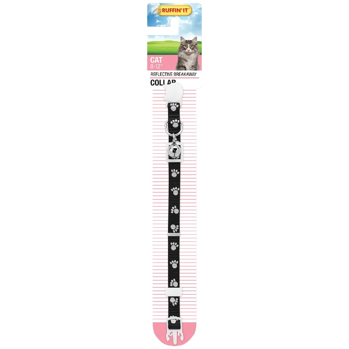 First-Class Westminster Pet Ruffin' it Adjustable Reflective Paw Print Cat Collar with Breakaway Clasp Functional