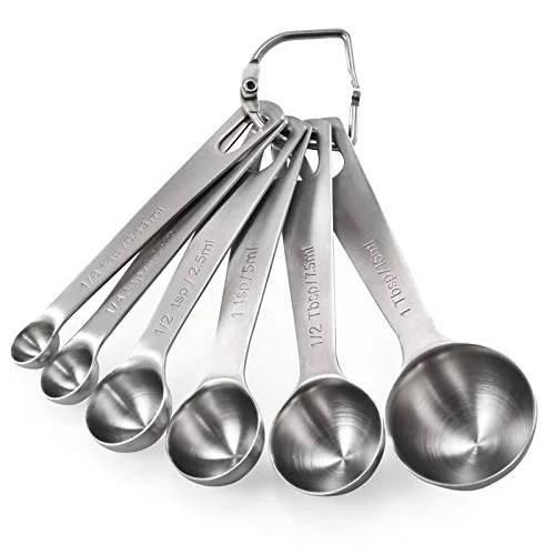 Stylish 18 8 Stainless Steel Measuring Spoons Set of 6 Reliable