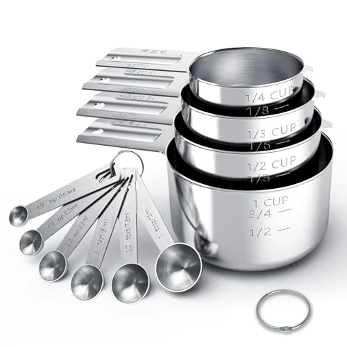 Flexible Stainless Steel Measuring Cups Spoons Set Certified