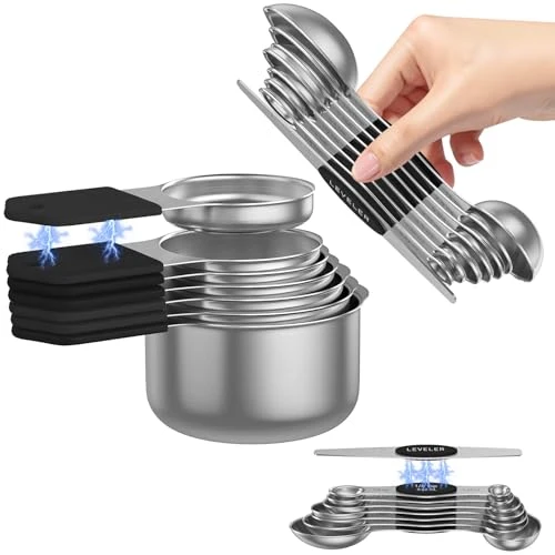 Sustainable Magnetic Measuring Cups and Spoons Set 15 Count Safe