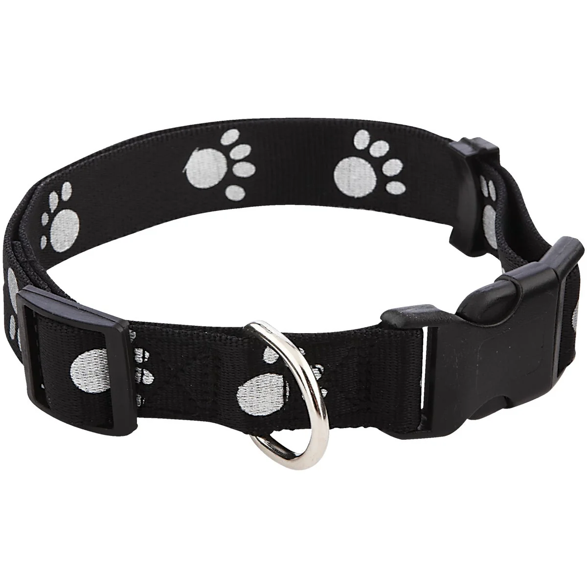 Safe Westminster Pet Ruffin' it Reflective 18 In. to 26 In. Nylon Paw Print Dog Collar Exceptional