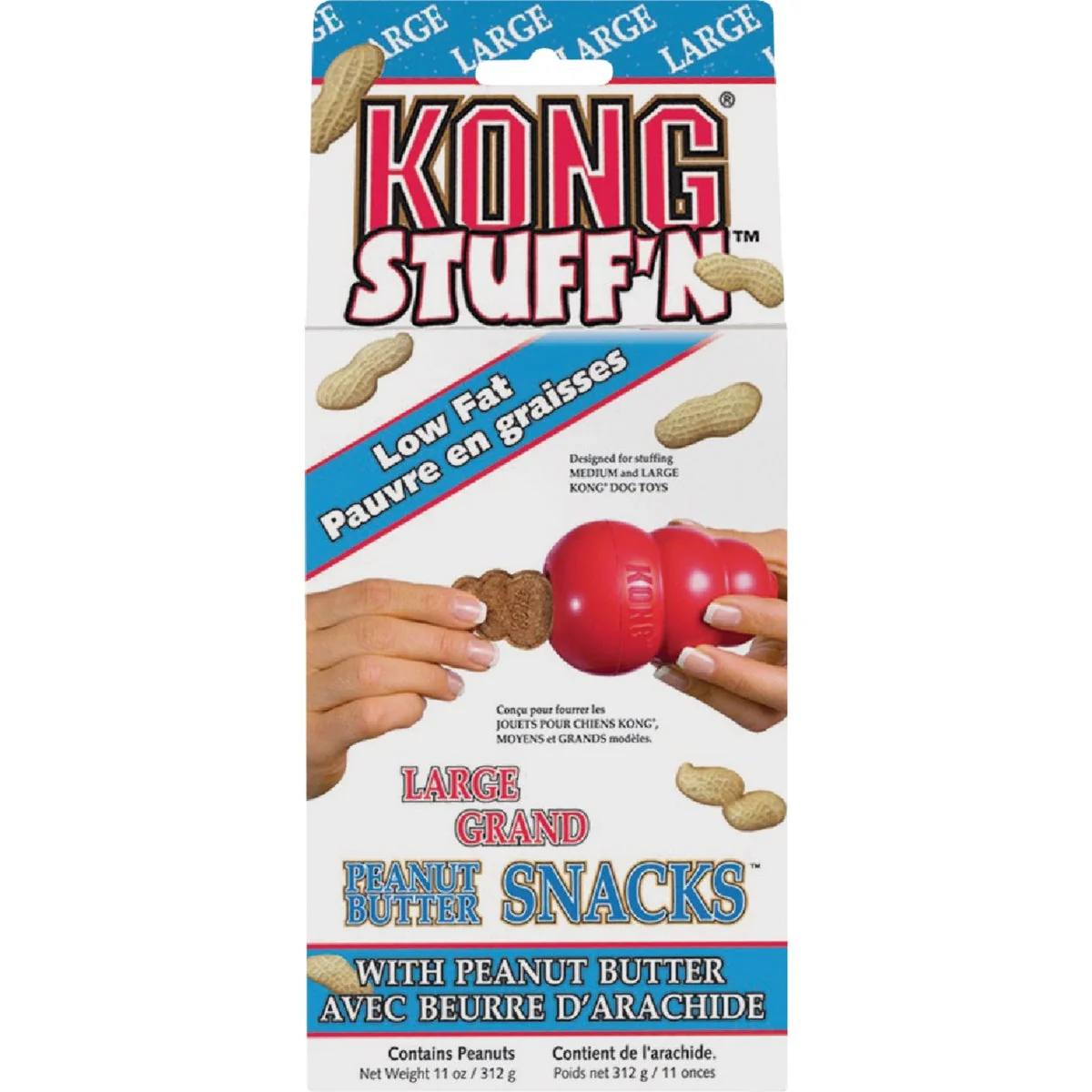 First-Class Kong Stuff'N Medium Large Dog Peanut Butter Flavor Crunchy Dog Treat 11 Oz. Refined