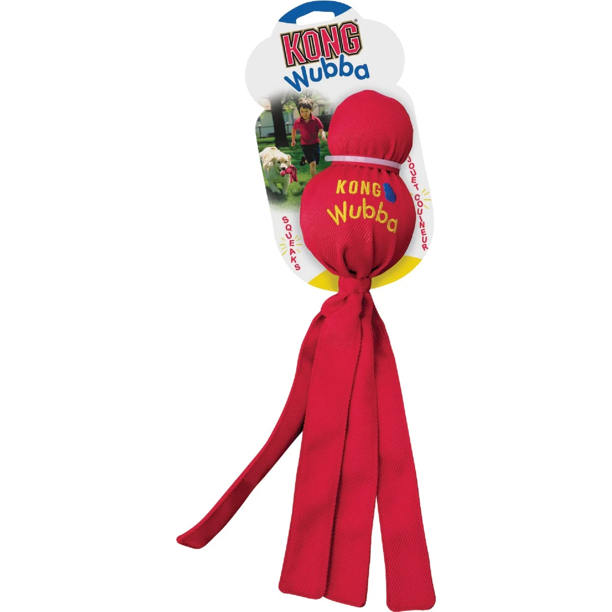 World-Class Kong Wubba Tug Large Squeaky Dog Toy High-Grade