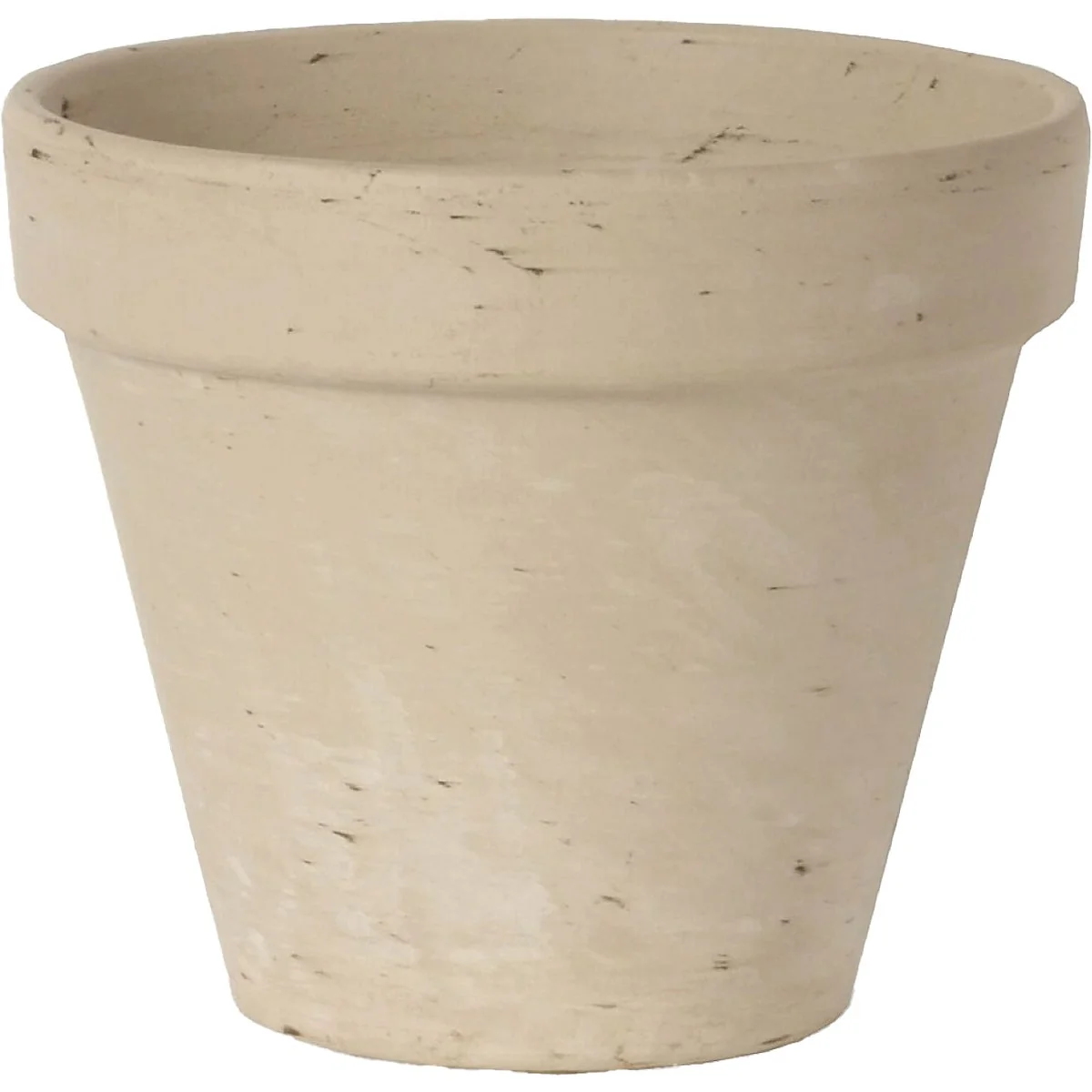 Secure Ceramo 3-3 4 In. H. x 4-1 2 In. Dia. White Basalt Clay Standard Flower Pot Natural