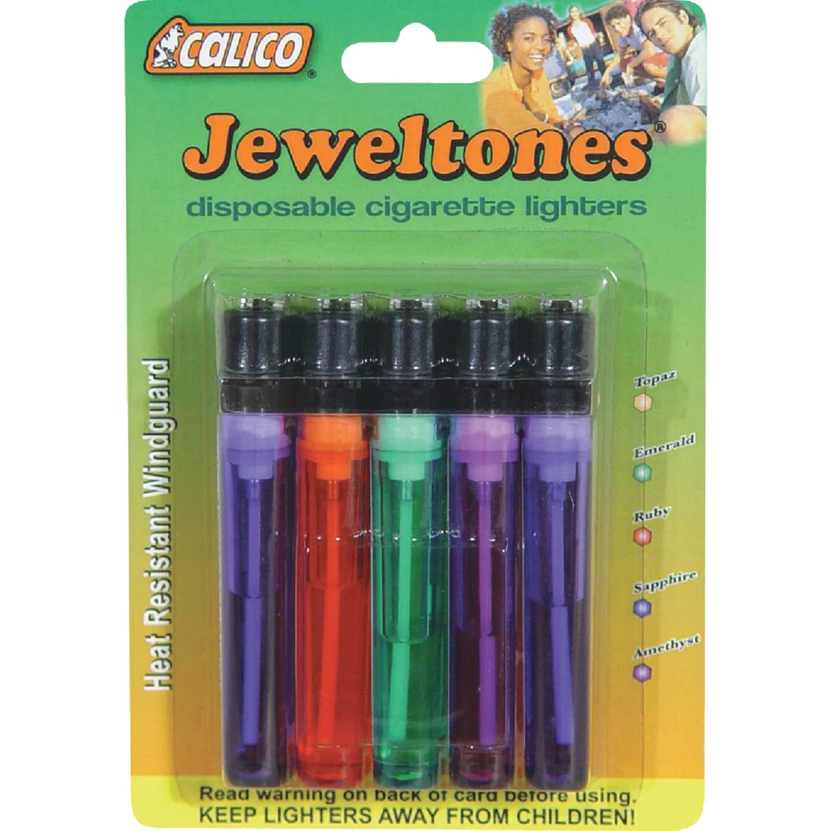 Prestigious Calico Jeweltones Pocket Lighter 5-Pack Fashionable