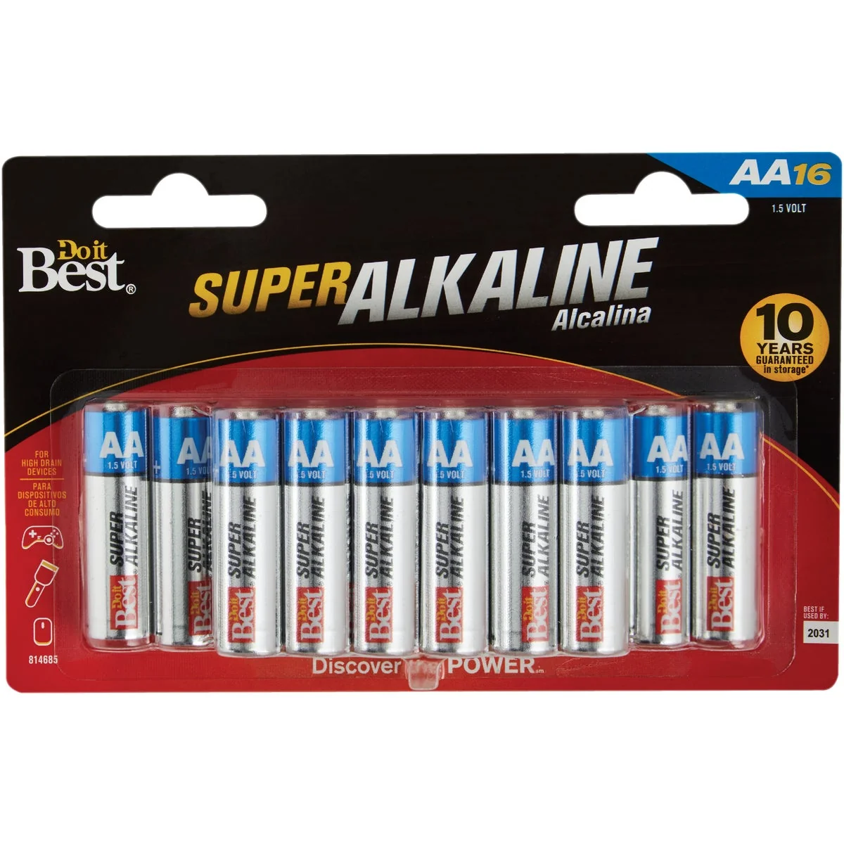 Official Do it AA Alkaline Battery 16-Pack User-Friendly