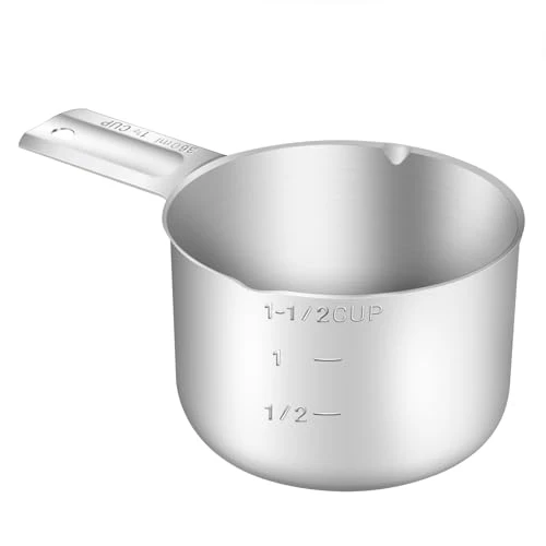 Advanced 1PCS 1-1 2CUP 360ml Measuring Cup 18 8 Stainless Steel Measure Scoop Dependable