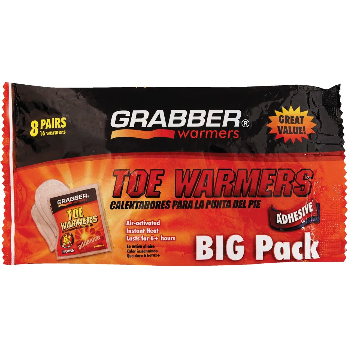 Original Grabber One Size Fits All Toe Warmer 8-Pack Top-Quality