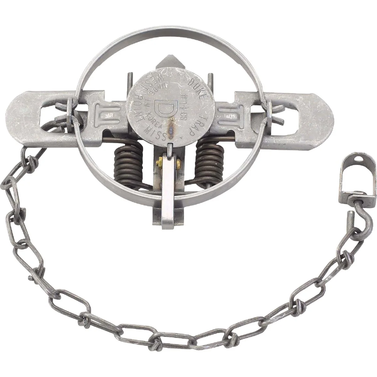 Pure Duke Traps 4.75 In. Jaw Spread Steel Coil Spring Fox Mink Nutria Raccoon Trap Healthy