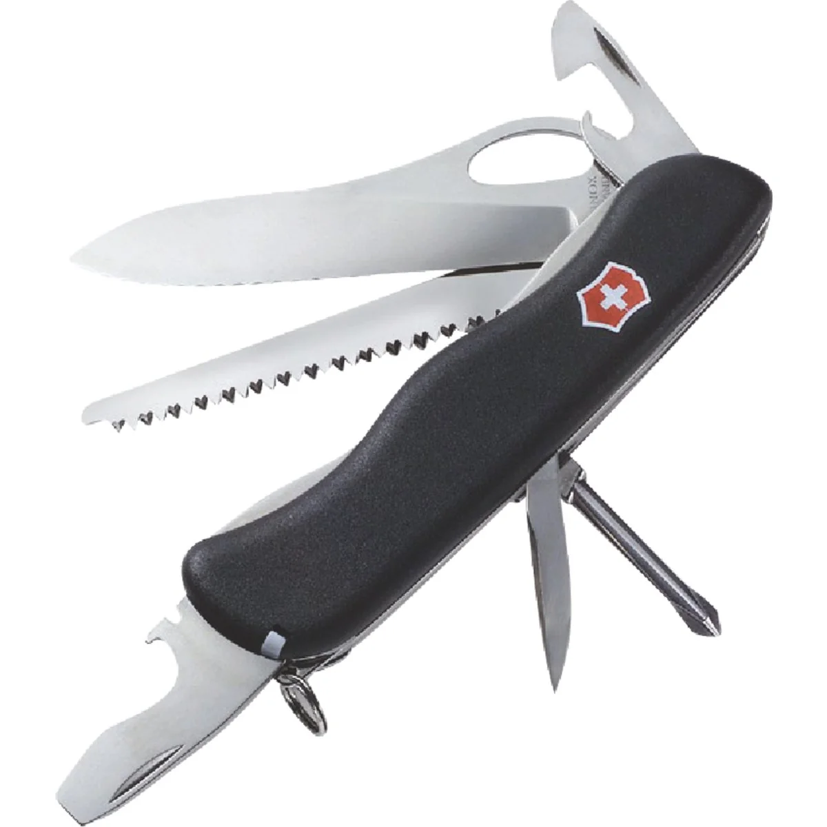 Functional Victorinox One-Hand Trekker 12-Function 4.37 In. Black Swiss Army Knife Unique