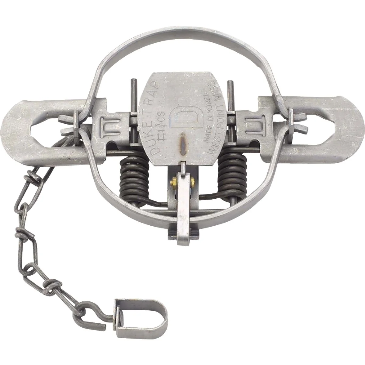 Clean Duke Traps 5.25 In. Jaw Spread Steel Coil Spring Bobcat Coyote Fox Raccoon Trap Natural