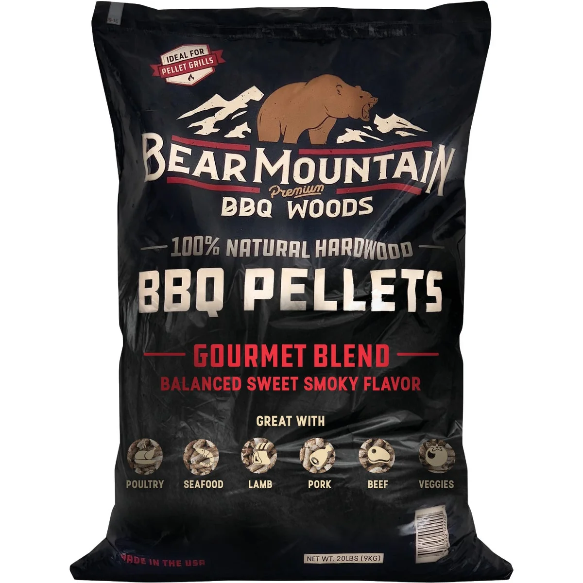 Breathable Bear Mountain BBQ Premium Woods 20 Lb. Gourmet Blend Wood Pellet Luxury