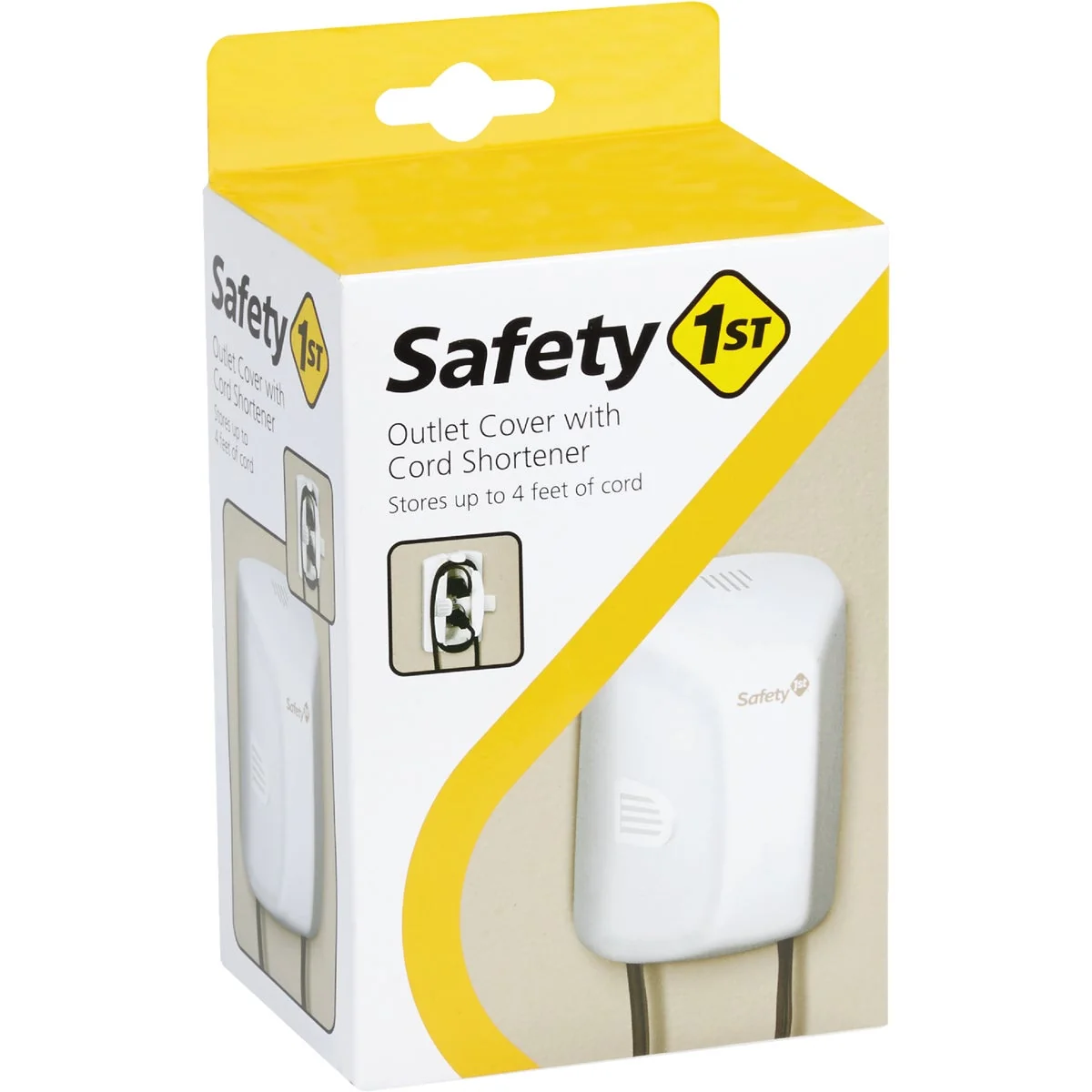 Solid Safety 1st White Plastic Outlet Cover w Cord Shortener Optimized