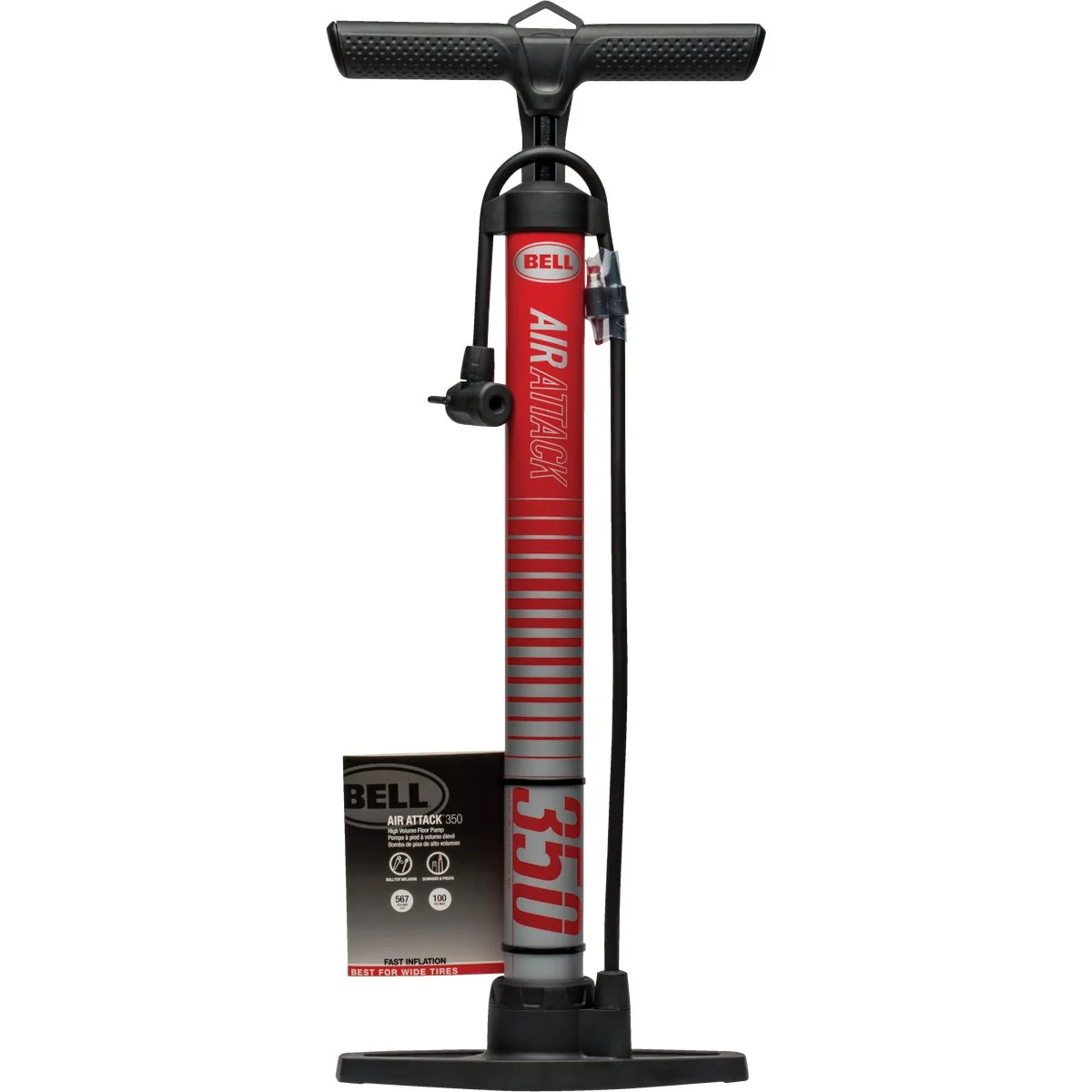 Organic Bell Sports Air Attack Schrader Valve 100 PSI Bicycle Floor Pump Long-Lasting
