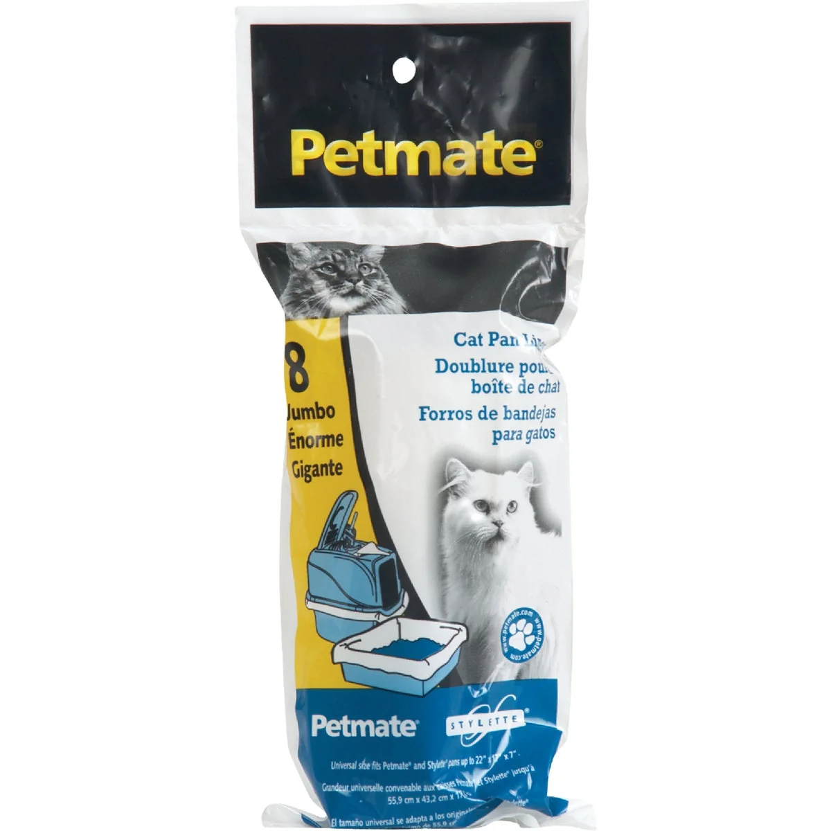 Effective Petmate Disposable Jumbo Cat Litter Pan Liner 8-Count Durable