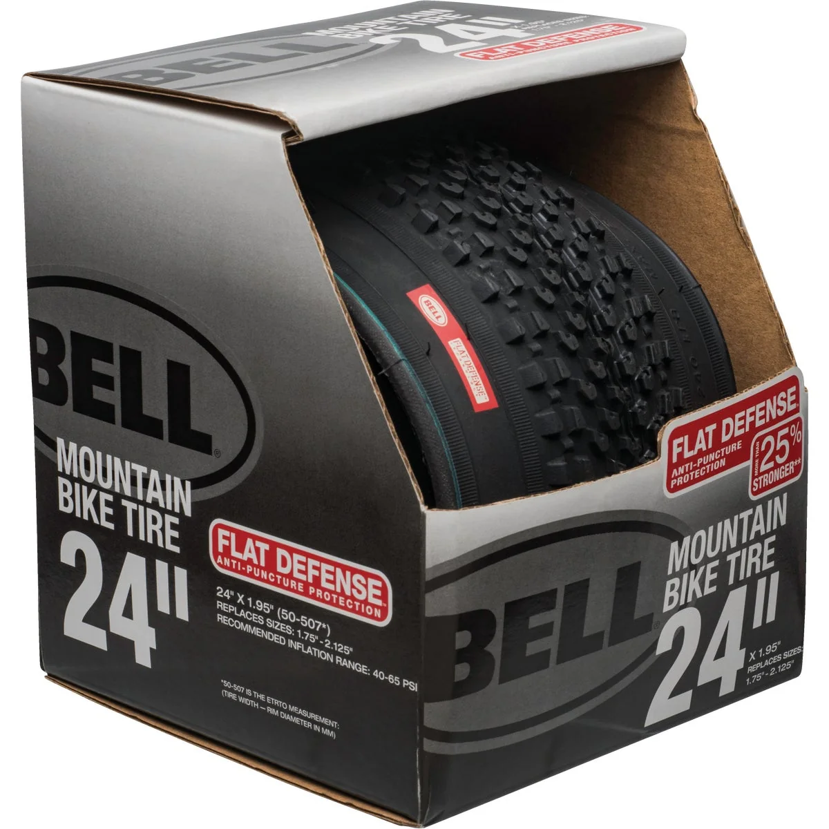 Organic Bell 24 In. Mountain Bike Tire with Flat Defense Long-Lasting