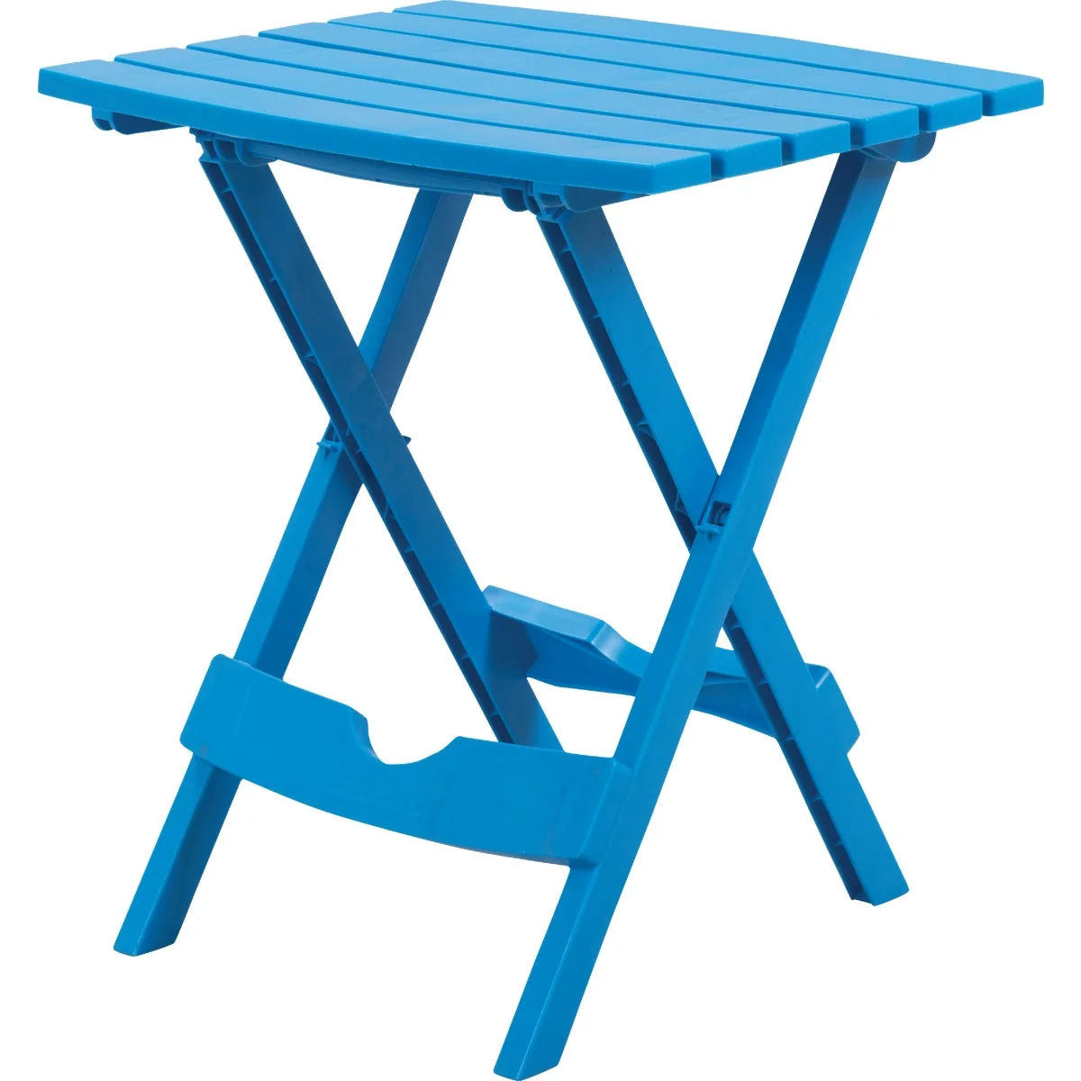Certified Adams Quik-Fold Blue 15 In. x 17.5 In. Rectangle Resin Folding Side Table Recyclable