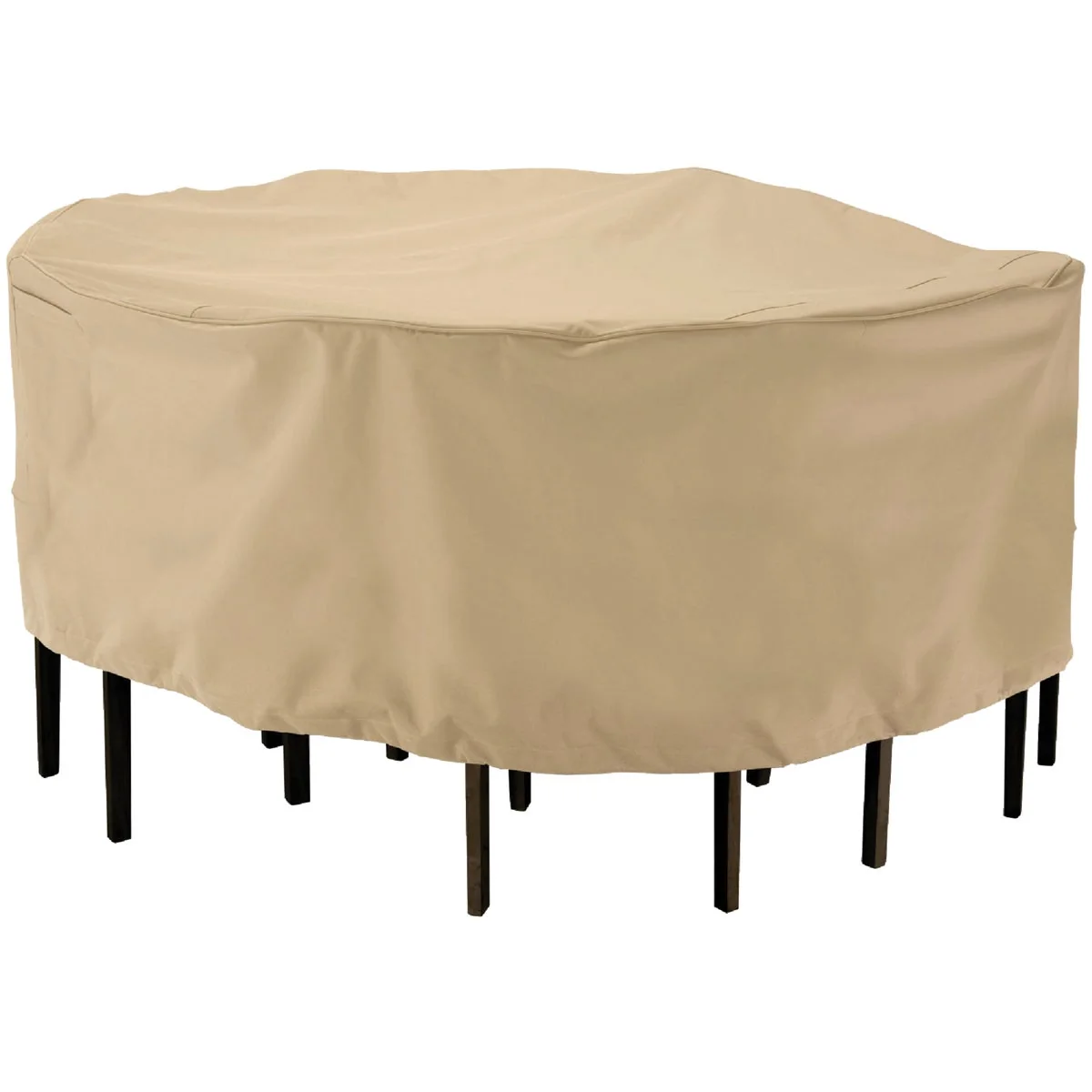 Lightweight Classic Accessories 23 In. H. x 69 In. D. Tan Polyester PVC Table Cover Environmentally Friendly