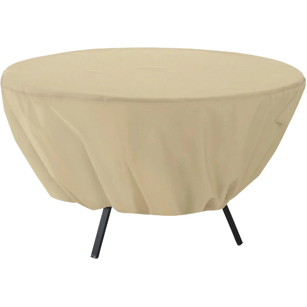 First-Class Classic Accessories 23 In. H. x 50 In. D. Tan Polyester PVC Table Cover Convenient