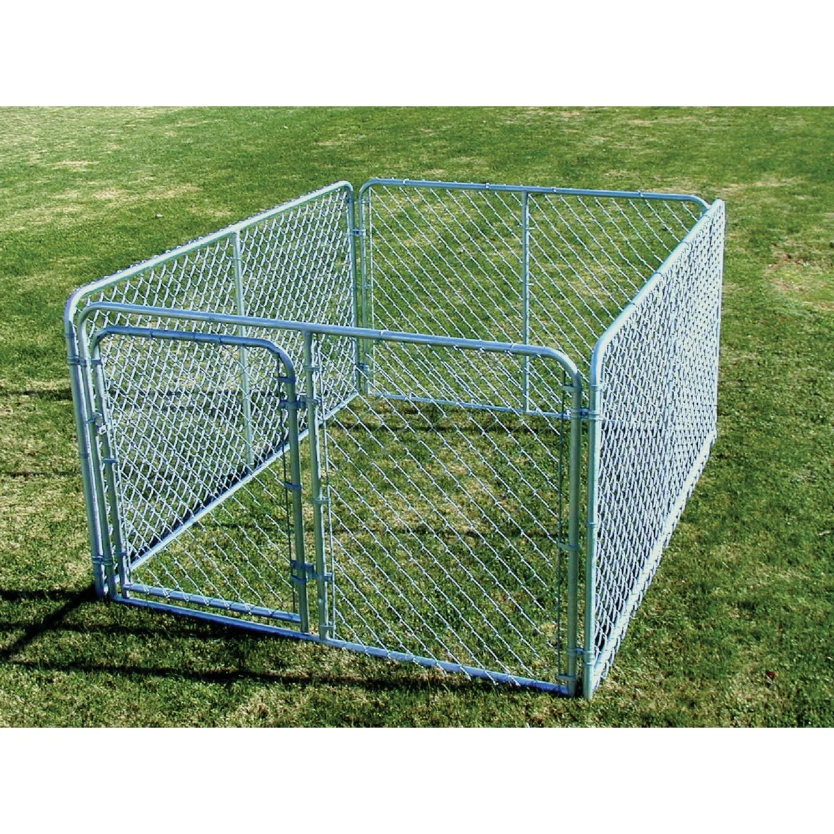 Selected Fence Master Silver Series 6 Ft. W. x 4 Ft. H. x 8 Ft. L. Steel Outdoor Pet Kennel Flexible
