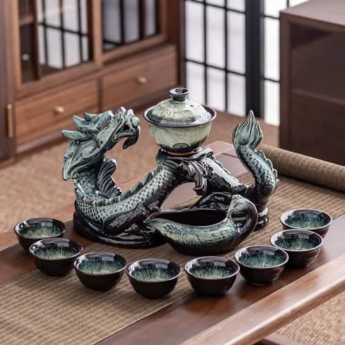 Advanced Ceramic Teapot with Infuser Semi Automatic Tea Set Teapot with 8 cups Gradient Color Versatile