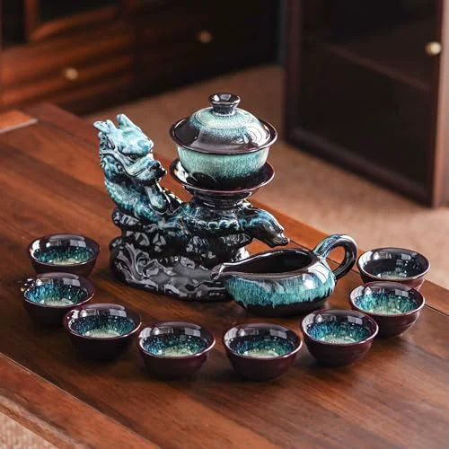Quality Ceramic Teapot with Infuser Semi Automatic Tea Set Teapot with 8 cups Gradient Color Expertly Made