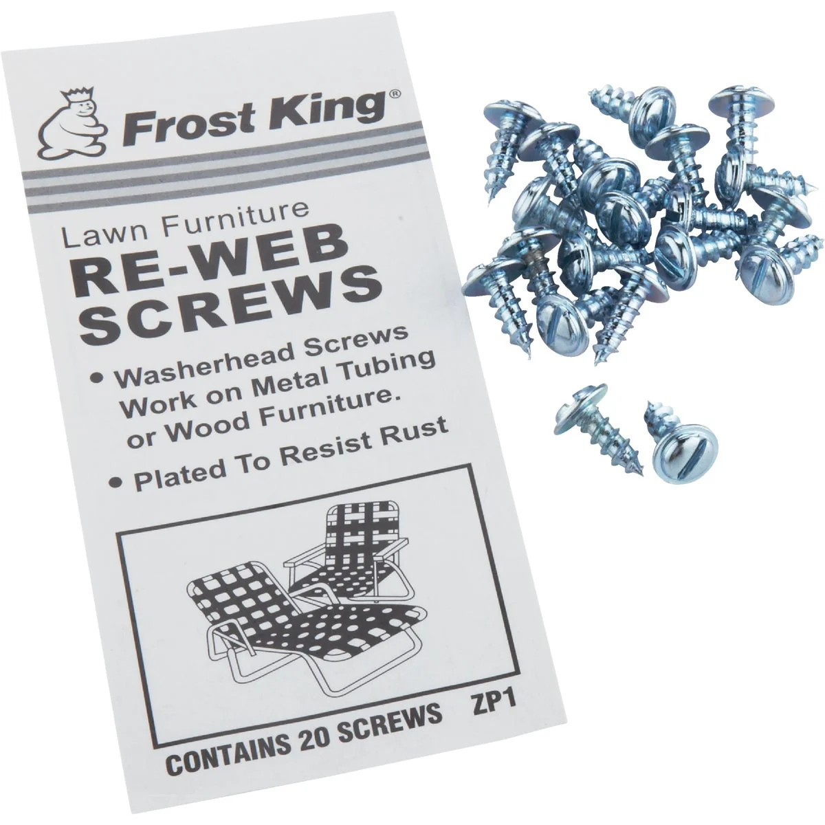 Breathable Frost King Plated Outdoor Chair Webbing Screws 20-Pack Original Design