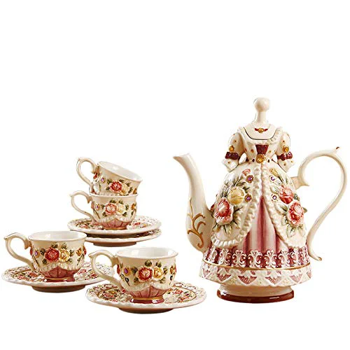 Quality Utility Porcelain Tea Sets Tea Sets for Adults Bone China Tea Cup and Saucer British Royal Coffee Sets for Afternoon Wedding Gifts Teapots Safe
