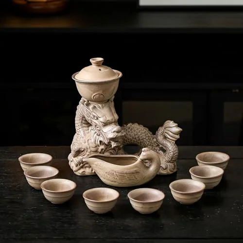 Trusted Ceramic Teapot with Infuser Semi Automatic Tea Set Teapot with 8 cups Gradient Color Classic
