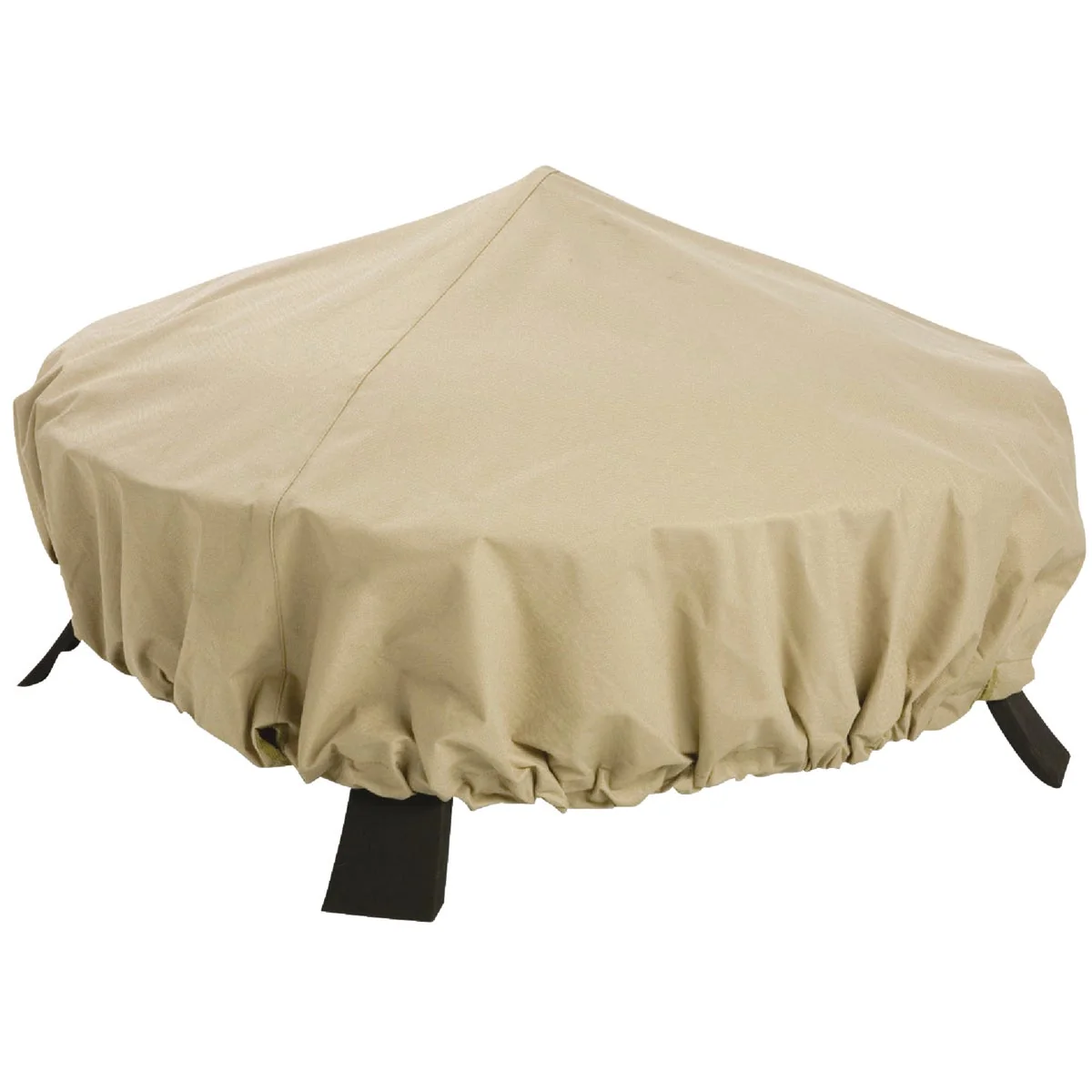 User-Friendly Classic Accessories 44 In. Dia. Tan Polyester PVC Fire Pit Cover Flexible