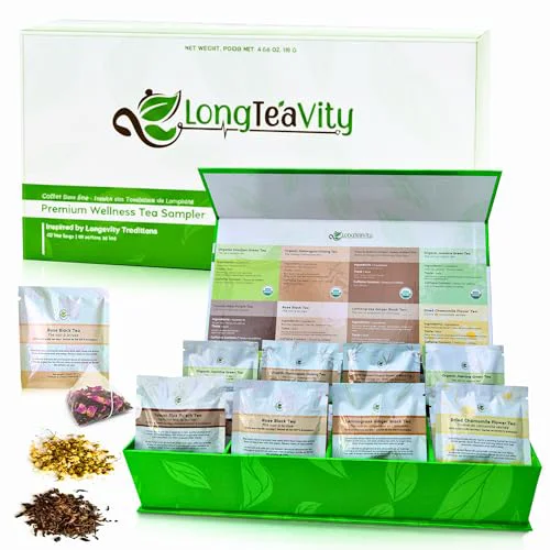 Minimalist Loose Leaf Tea Sampler Gift Set 40 Count Sophisticated
