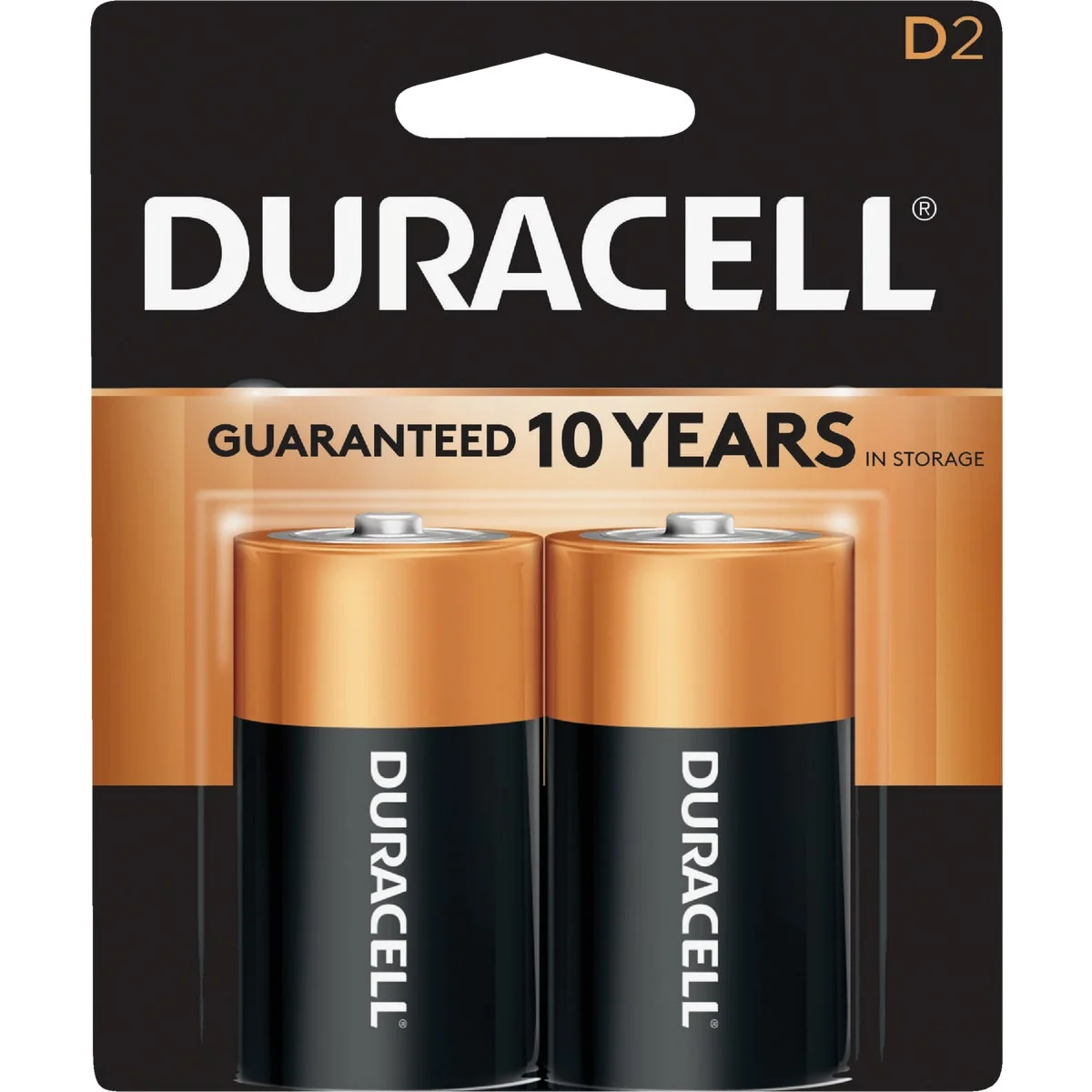 Convenient Duracell CopperTop D Alkaline Battery 2-Pack Breathable