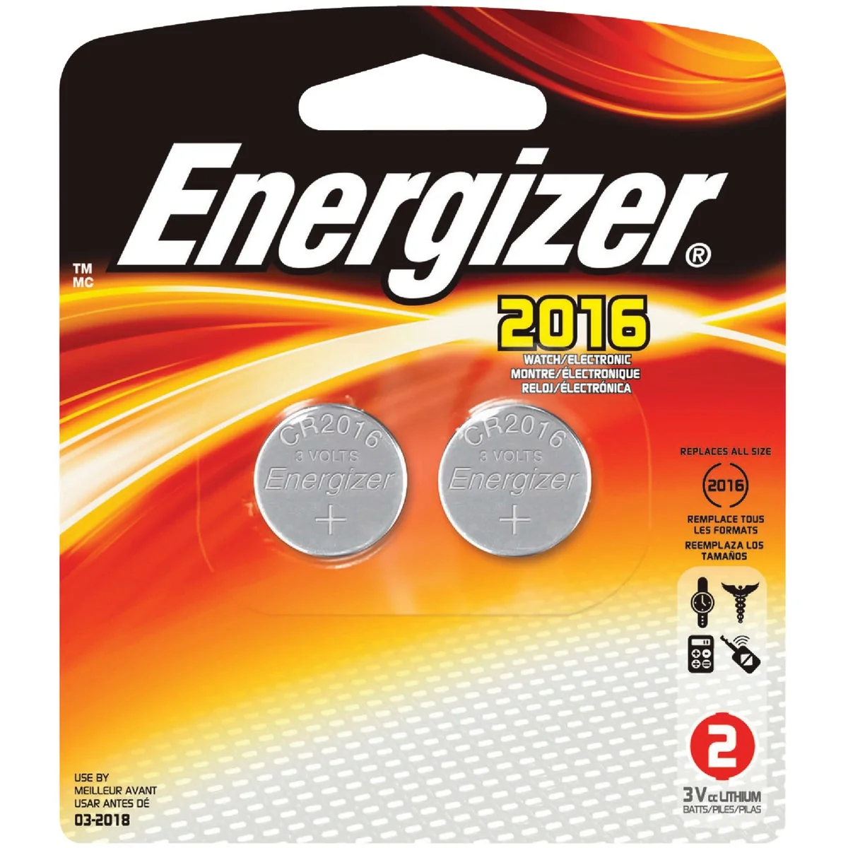 Eco-Friendly Energizer 2016 Lithium Coin Cell Battery 2-Pack Safe