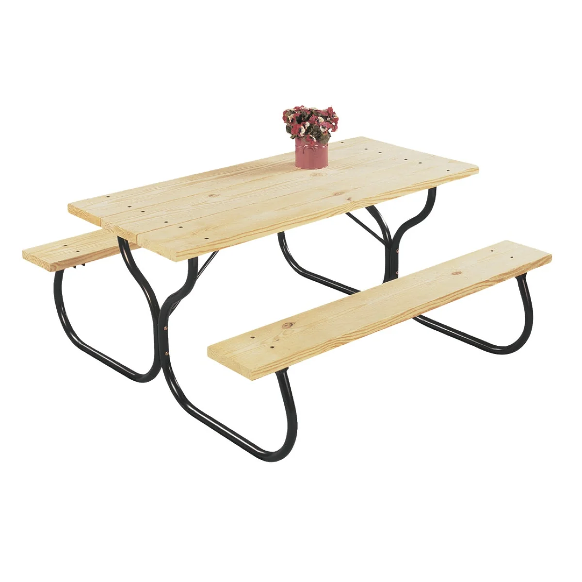 User-Friendly Jack Post Black Steel Picnic Table Frame Kit Fashionable